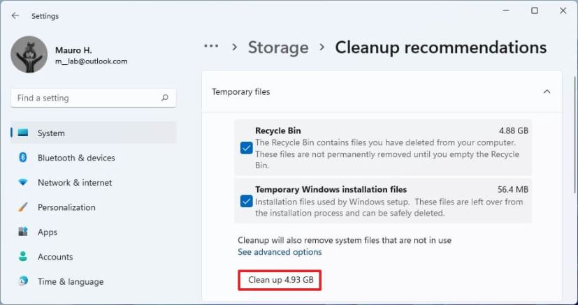 Cleanup temp files recommendations