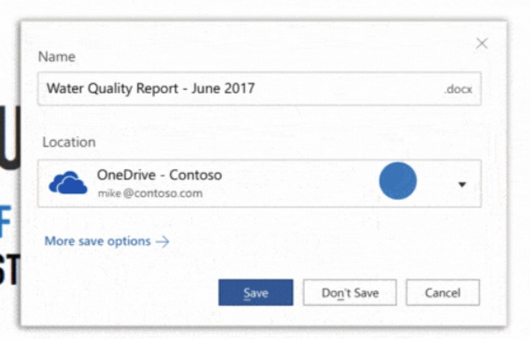 OneDrive default location for Office documents