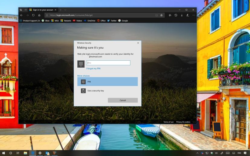 Sign in to Microsoft account using Windows Hello