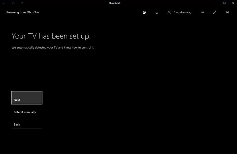 Xbox One TV setup completed